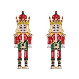 14k Nutcracker Christmas Earrings